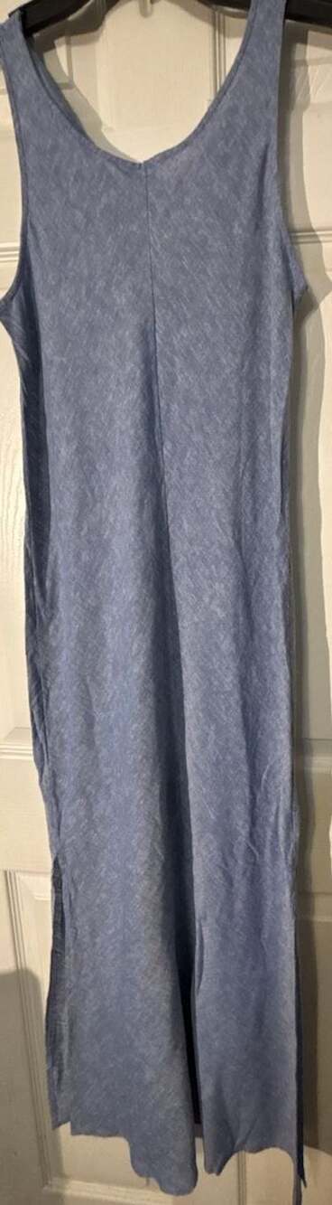 Joie Blue Linen Sleeveless Maxi Dress Size M